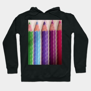 5 new brightly coloured  colouring crayons Hoodie